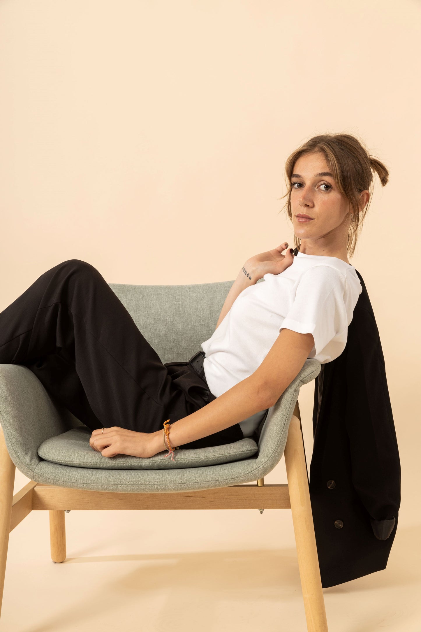 %100 Pamuk Bisiklet Yaka Kadın Basic Tshirt - Beyaz