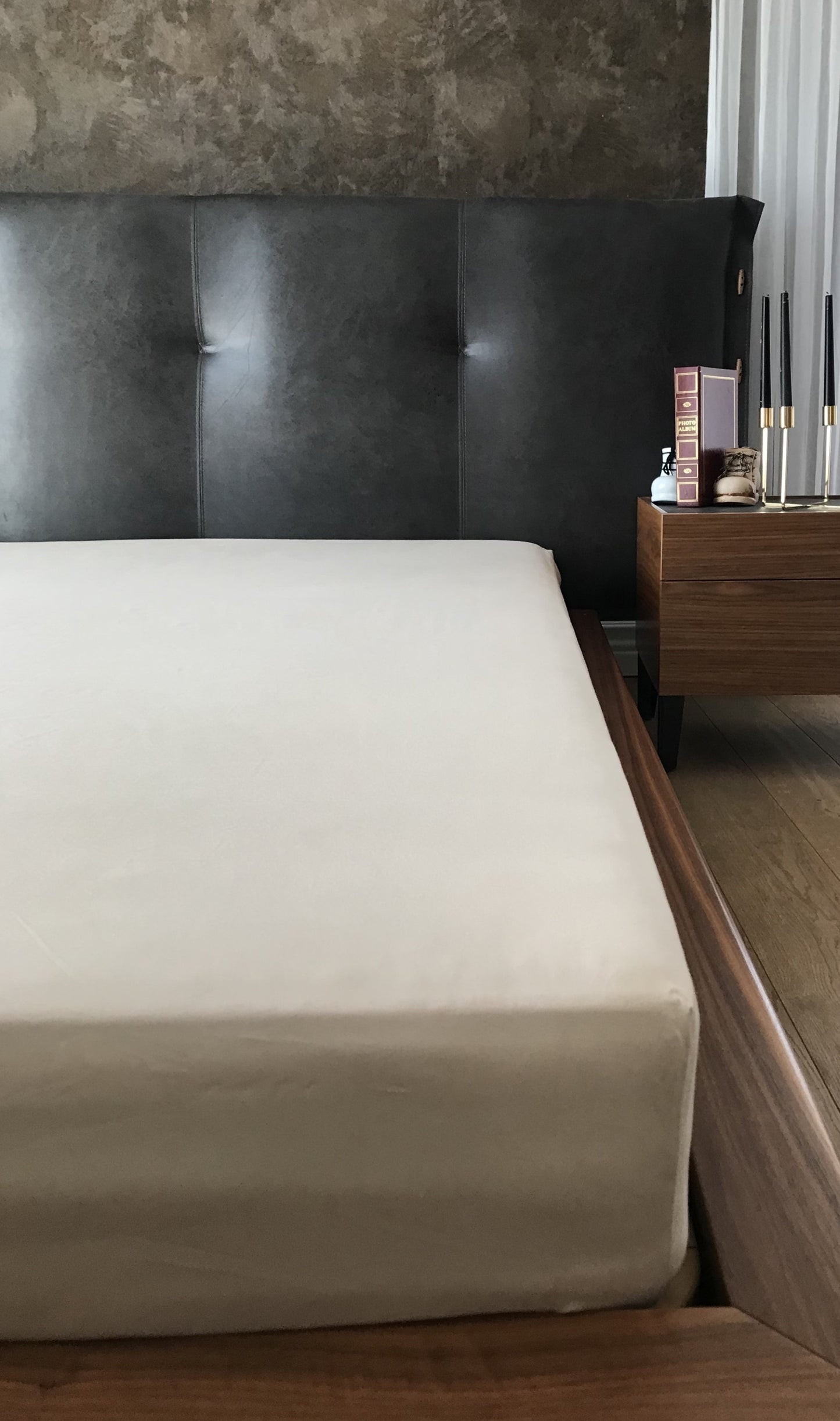%100 Pamuk Saten Standart Çift Kişilik Çarşaf Bej