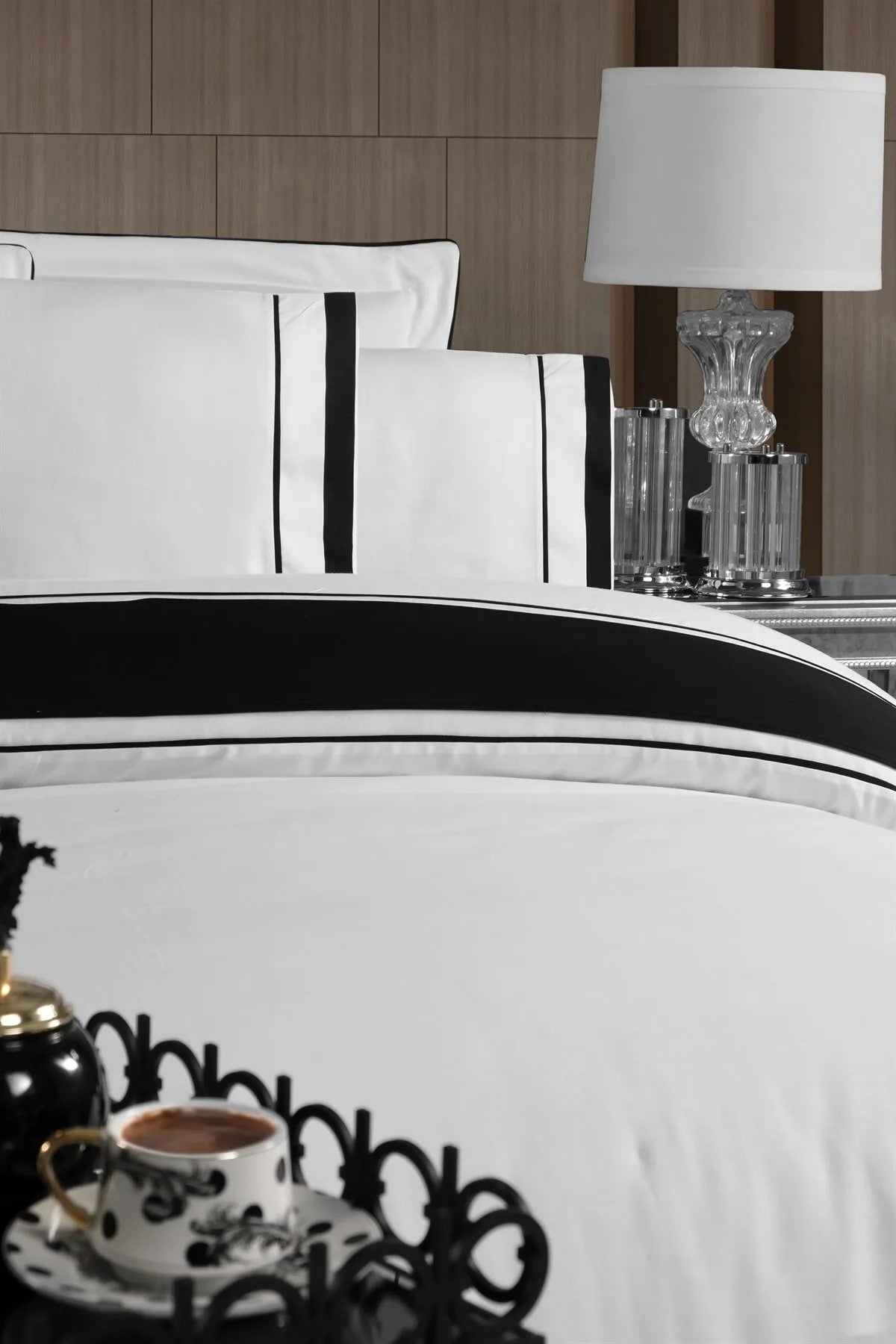 TRUVA %100 Pamuk Saten King Size Çift Kişilik Nevresim Takımı Beyaz