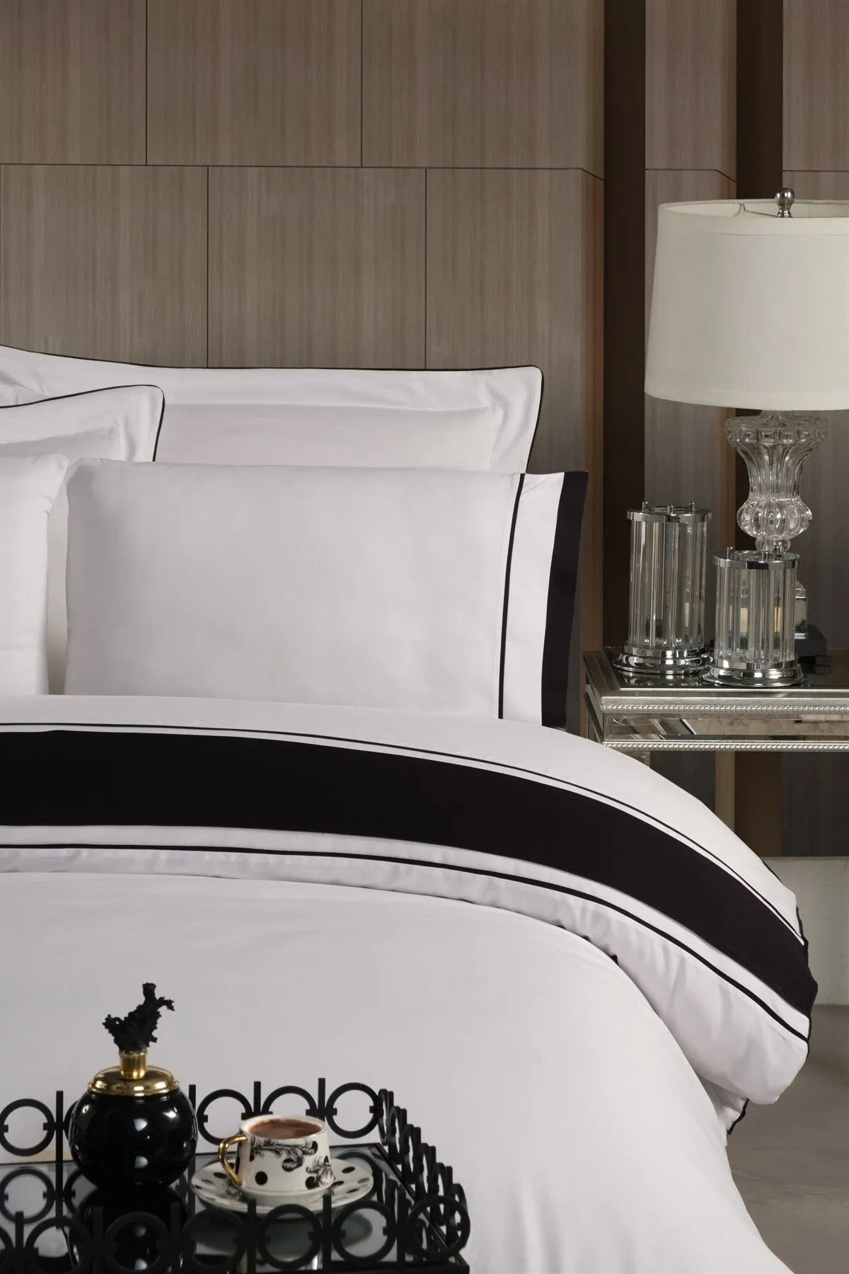 TRUVA %100 Pamuk Saten King Size Çift Kişilik Nevresim Takımı Beyaz