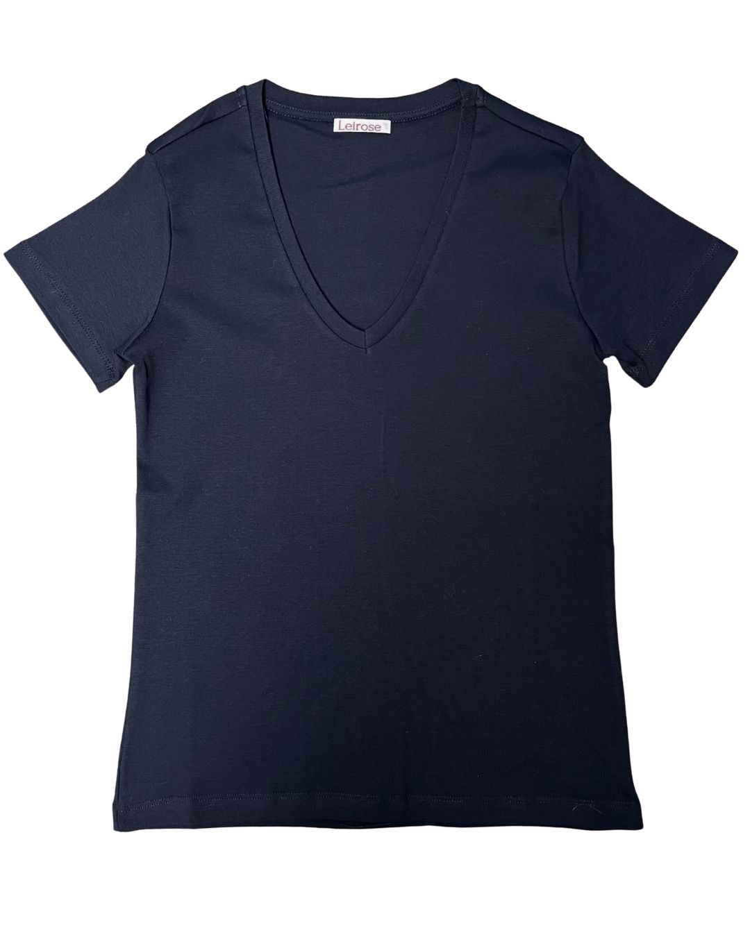 %100 Pamuk V Yaka Kadın Basic Tişört -  Siyah