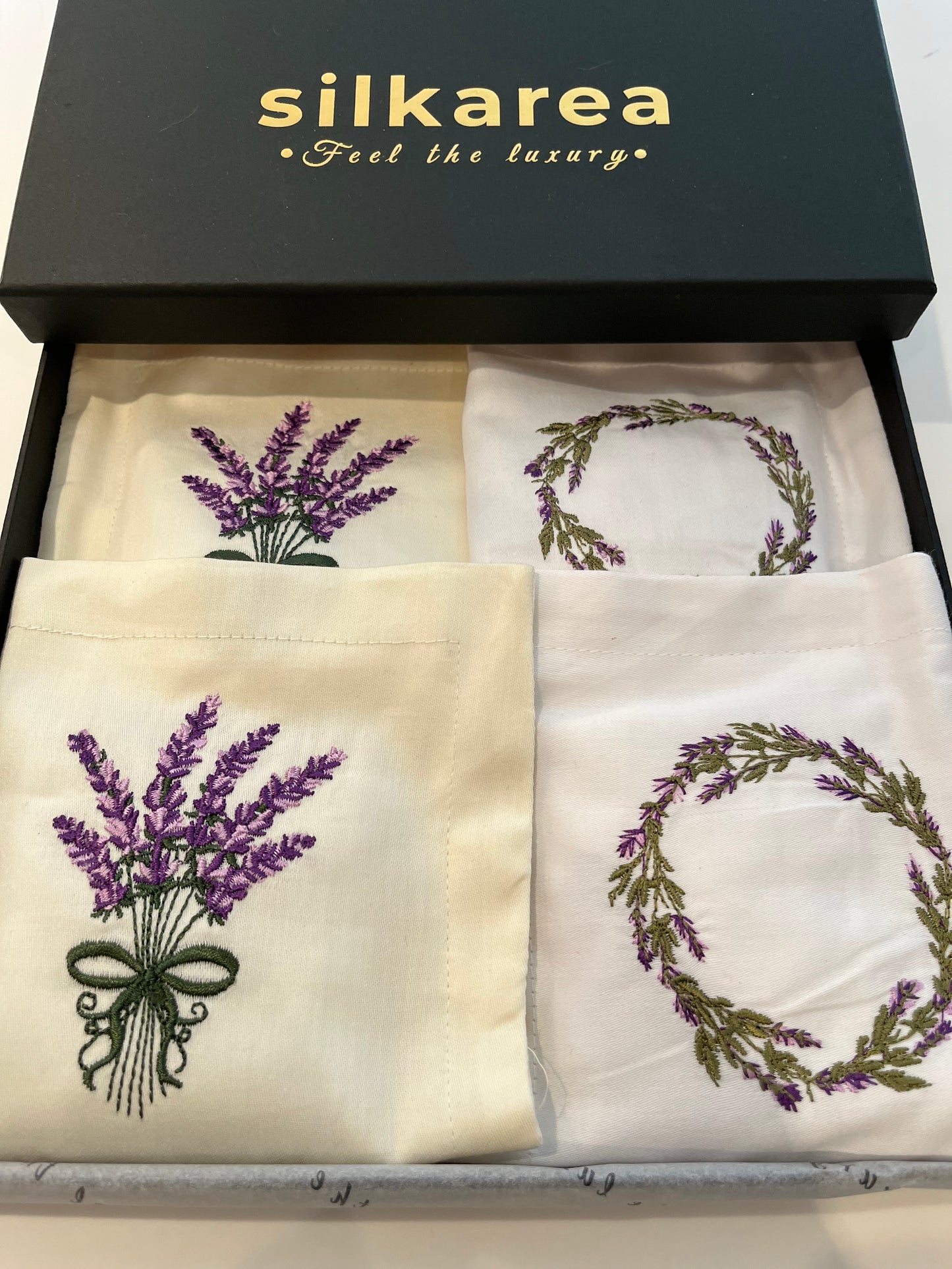 Lavender Gift Set %100 Pamuk Saten Hediyelik Lavanta Kesesi Seti