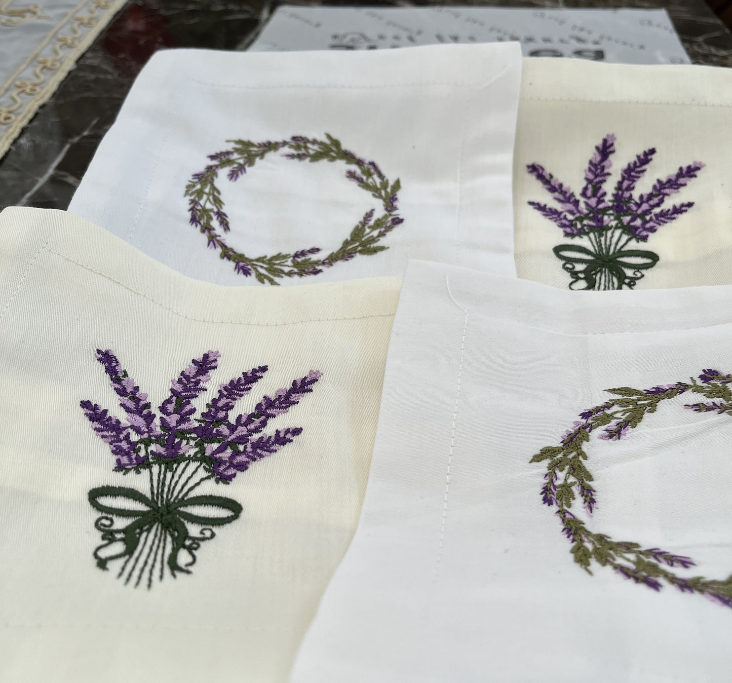 Lavender Gift Set %100 Pamuk Saten Hediyelik Lavanta Kesesi Seti