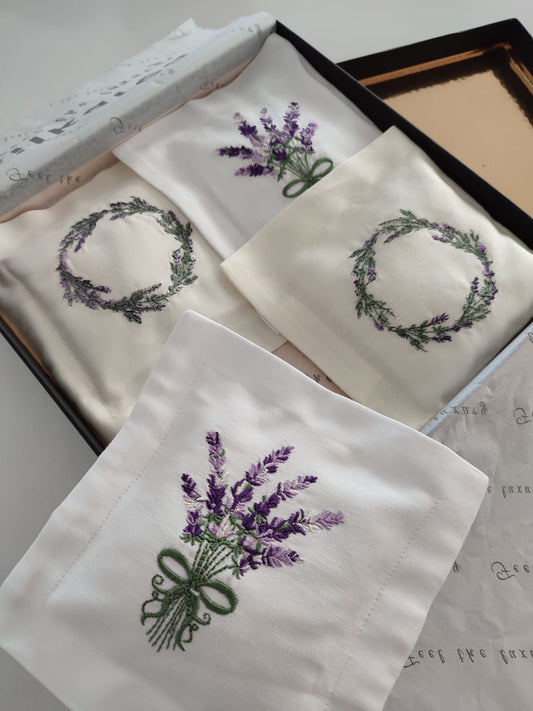 Lavender Gift Set %100 Pamuk Saten Hediyelik Lavanta Kesesi Seti